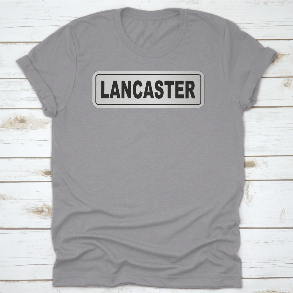 Vector graphic of the City of Lancaster nameplate on a white background, showcasing a classic design.