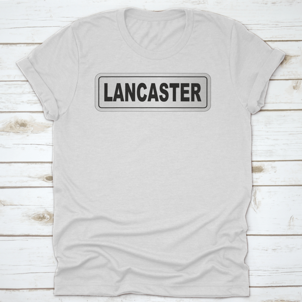 Vector graphic of the City of Lancaster nameplate on a white background, showcasing a classic design.