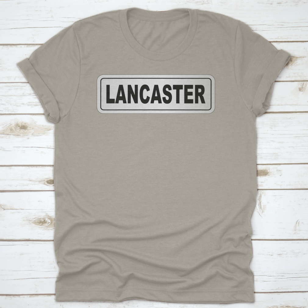 Vector graphic of the City of Lancaster nameplate on a white background, showcasing a classic design.