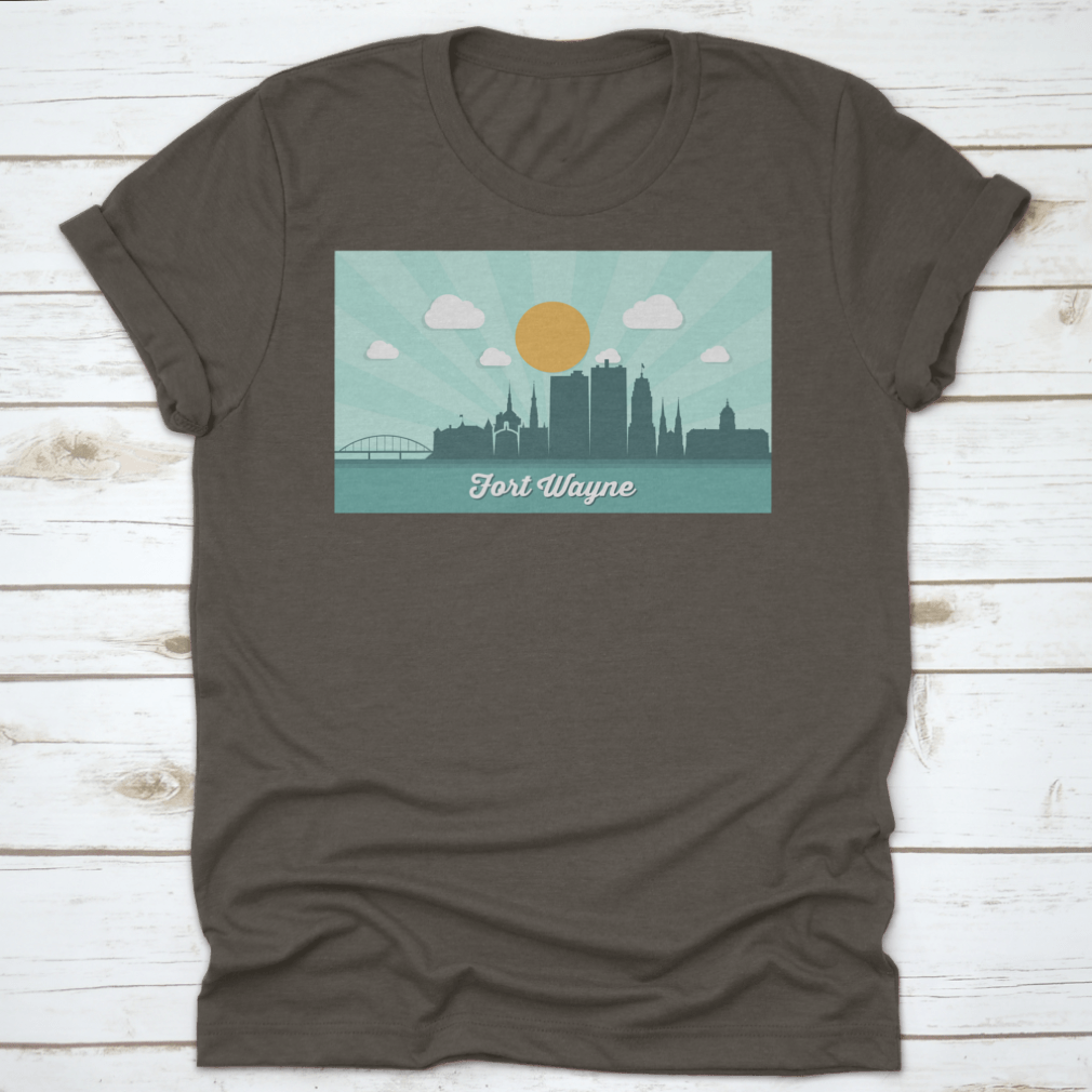 A stylish Ford Wayne Skyline T-shirt made from 100% cotton, featuring a classic fit and midweight fabric, perfect for casual wear.