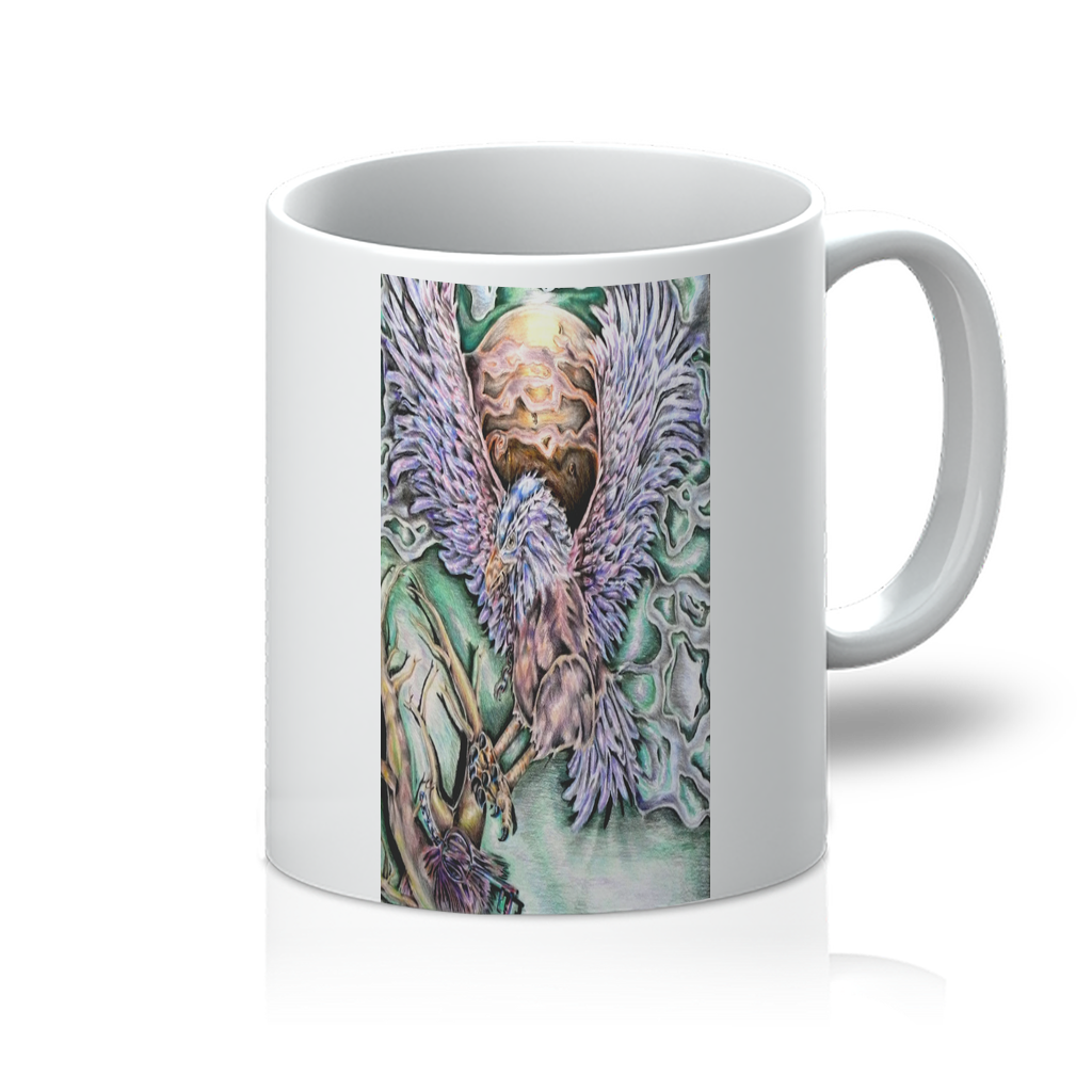 The Hawk 11oz Mug featuring a bright white surface ideal for vibrant sublimation designs.