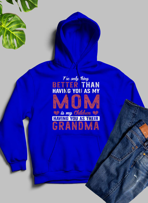 Cozy hoodie with a heartfelt message celebrating mothers, featuring an adjustable hood and fleece lining.