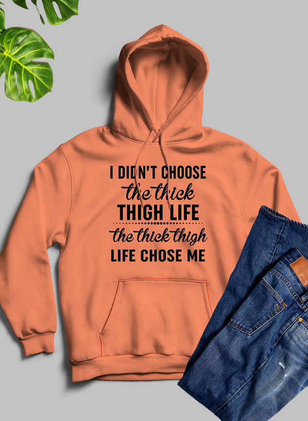 The Thick Thigh Life Hoodie featuring a cozy fleece blend, adjustable hood, and stylish design by top artists.