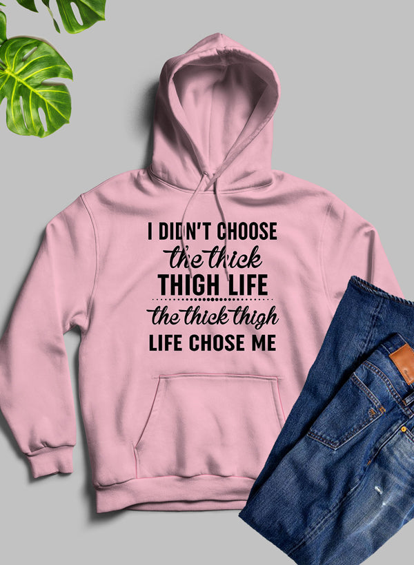 The Thick Thigh Life Hoodie featuring a cozy fleece blend, adjustable hood, and stylish design by top artists.