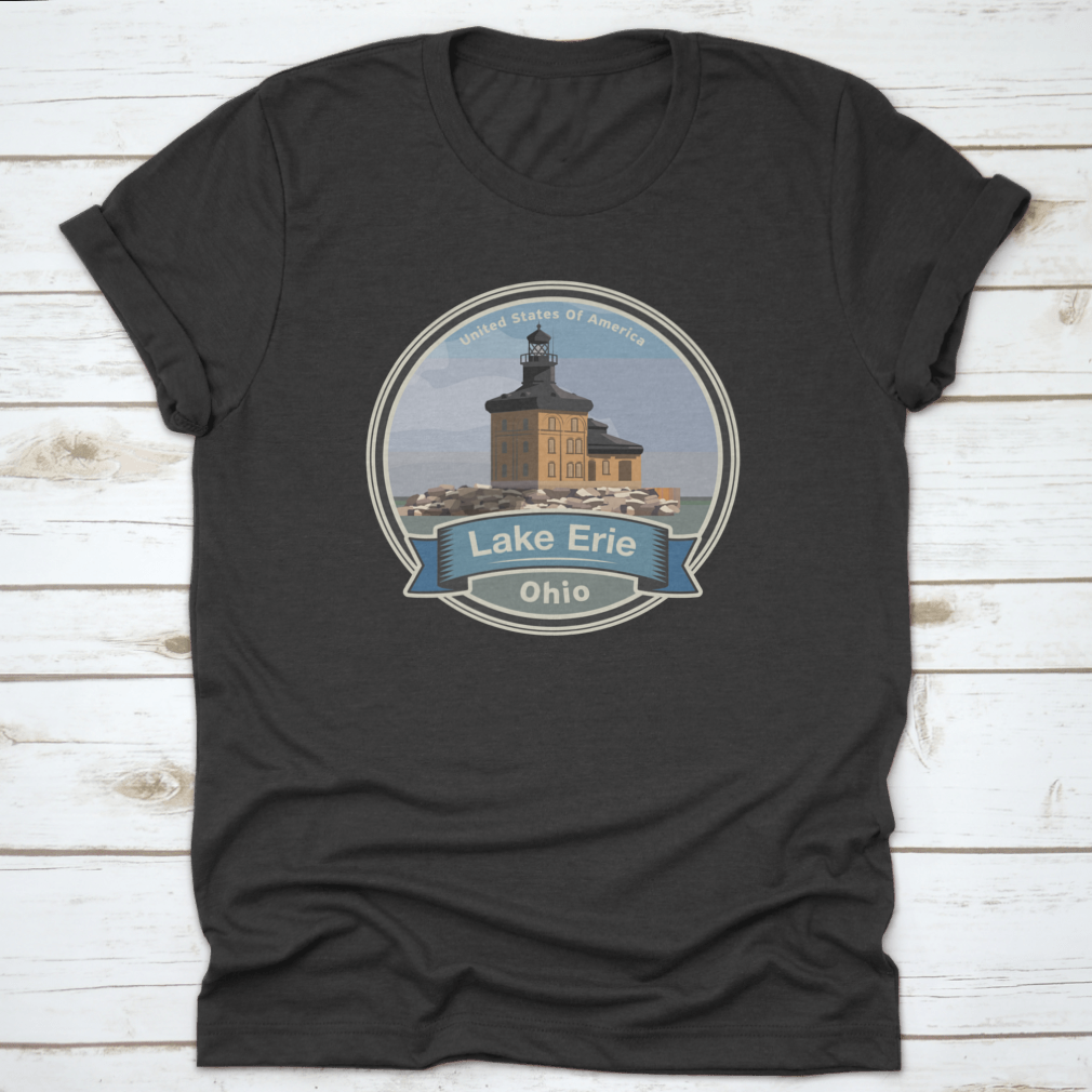 A comfortable T-shirt featuring the Toledo Harbor Lighthouse design, made from 100% cotton with a classic fit.