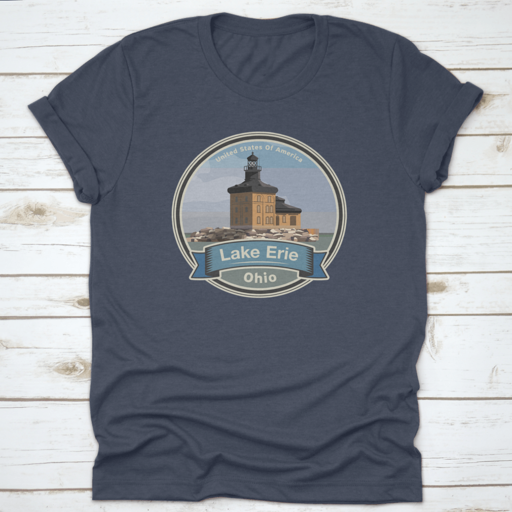 A comfortable T-shirt featuring the Toledo Harbor Lighthouse design, made from 100% cotton with a classic fit.