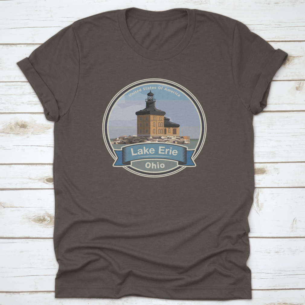 A comfortable T-shirt featuring the Toledo Harbor Lighthouse design, made from 100% cotton with a classic fit.