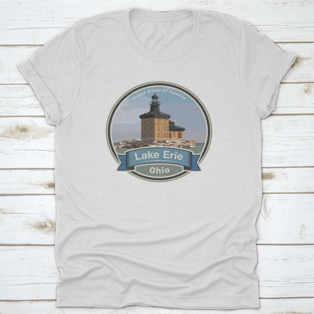 A comfortable T-shirt featuring the Toledo Harbor Lighthouse design, made from 100% cotton with a classic fit.