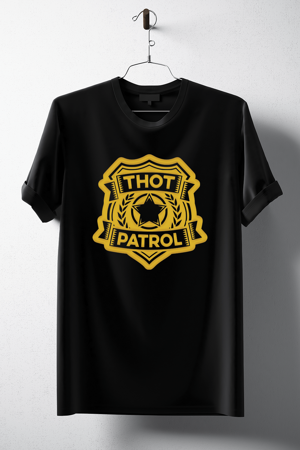 Thot Patrol T-Shirt displayed on a mannequin, showcasing its unisex design and soft fabric.