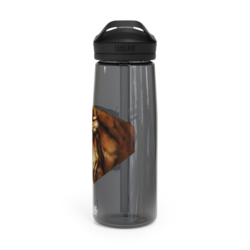 Tiger CamelBak Eddy® Water Bottle in vibrant colors, showcasing its durable Tritan™ material and spill-proof design.