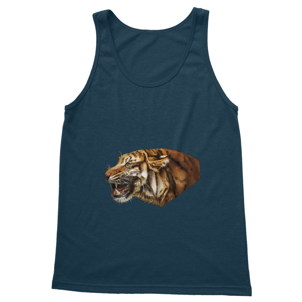 Tiger Classic Adult Vest Top in various colors, showcasing its unisex design and high-quality fabric.