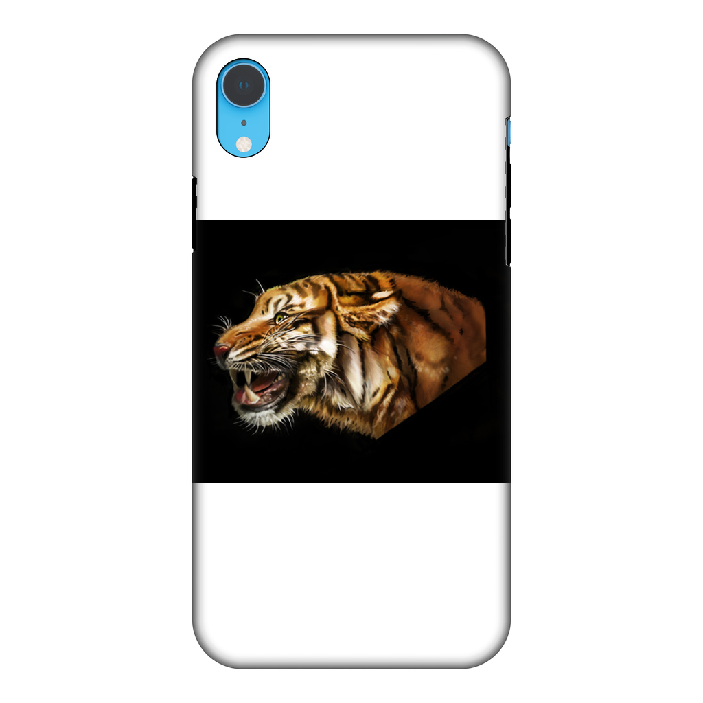 Tiger Fully Printed Tough Phone Case showcasing vibrant design and dual-layer protection.