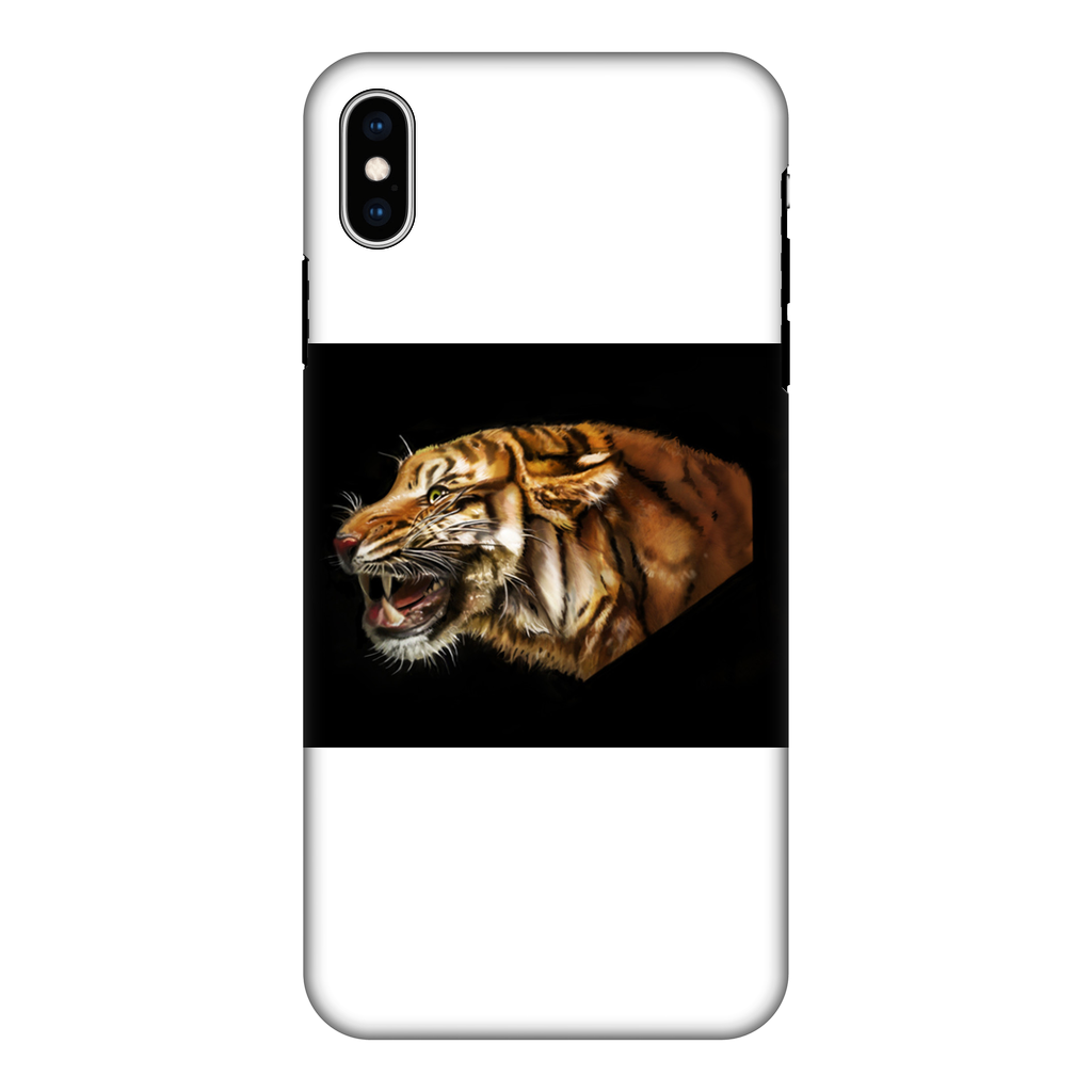 Tiger Fully Printed Tough Phone Case showcasing vibrant design and dual-layer protection.