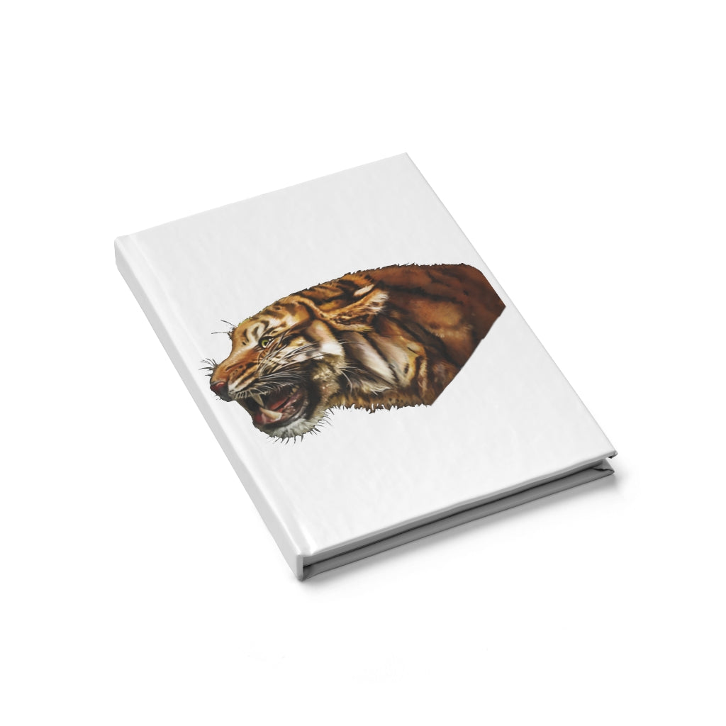 Tiger Journal - Blank with hardcover and wraparound print, showcasing its 128 blank pages for creativity.