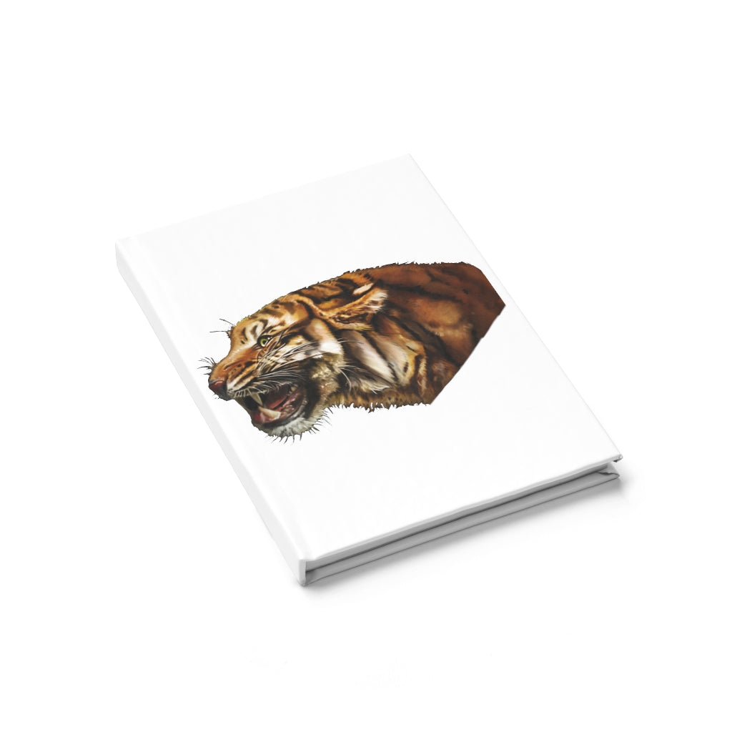 Tiger Journal - Ruled Line with durable hardcover and full wraparound print, featuring 128 ruled line pages for writing.