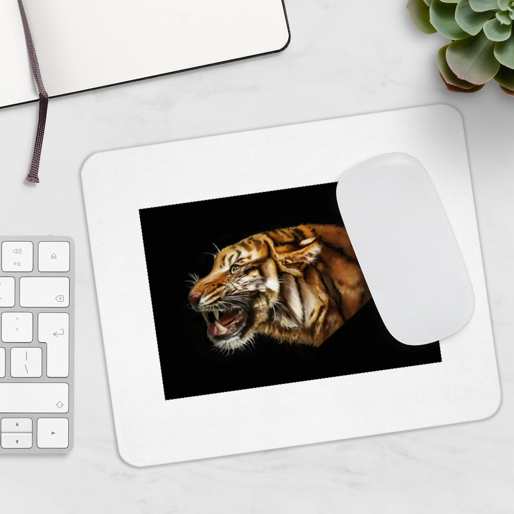 Tiger Mousepad featuring a vibrant tiger design on a durable Neoprene surface, perfect for enhancing any desk.