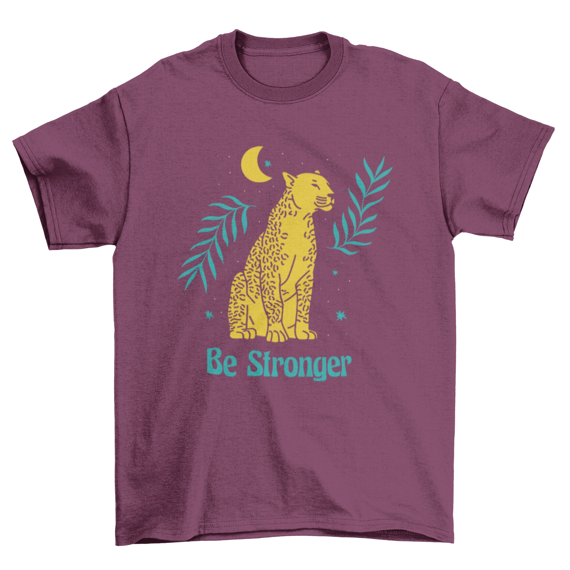 A stylish t-shirt featuring a fierce tiger graphic and the quote 'Be Stronger', symbolizing strength and motivation.