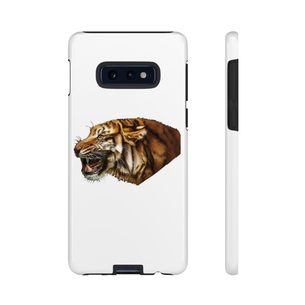 Tiger Tough Cases showcasing a dual-layer design with vibrant photographic prints, providing stylish protection for smartphones.