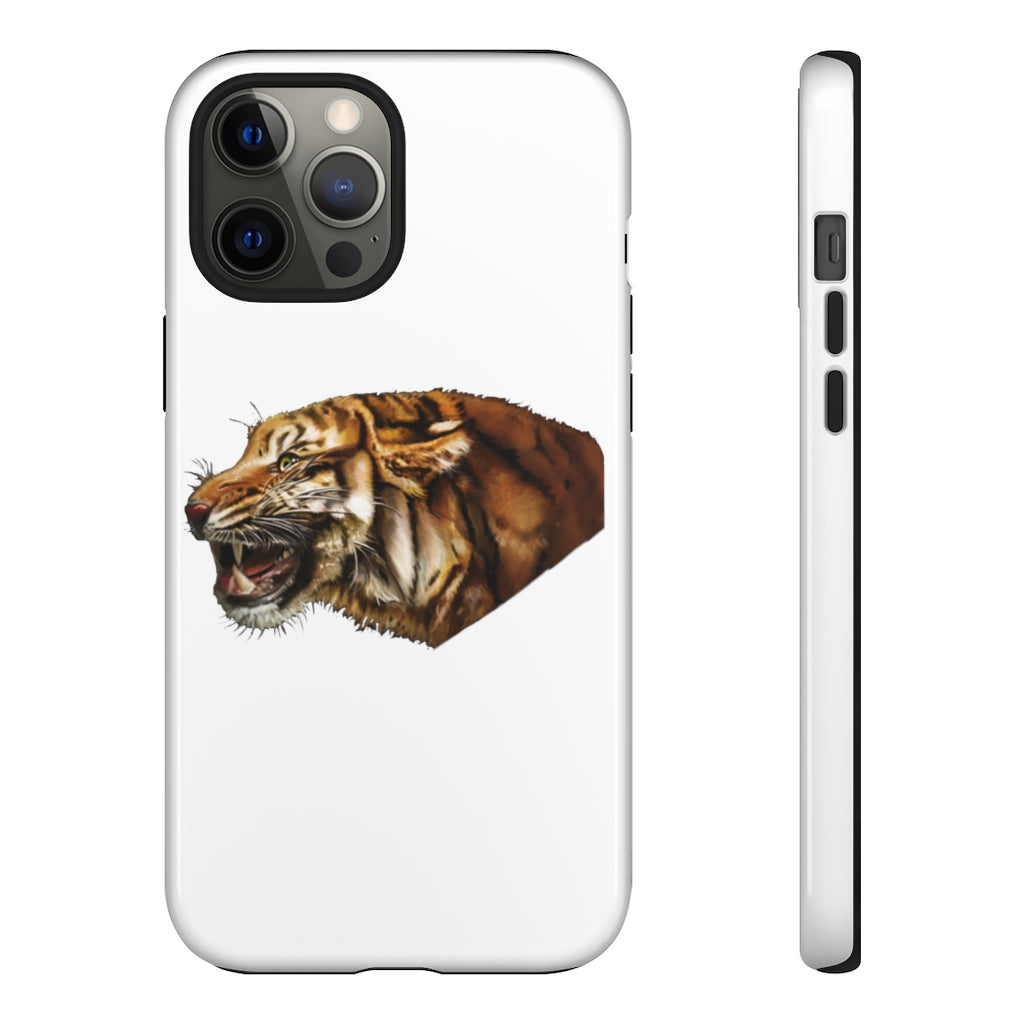 Tiger Tough Cases showcasing a dual-layer design with vibrant photographic prints, providing stylish protection for smartphones.