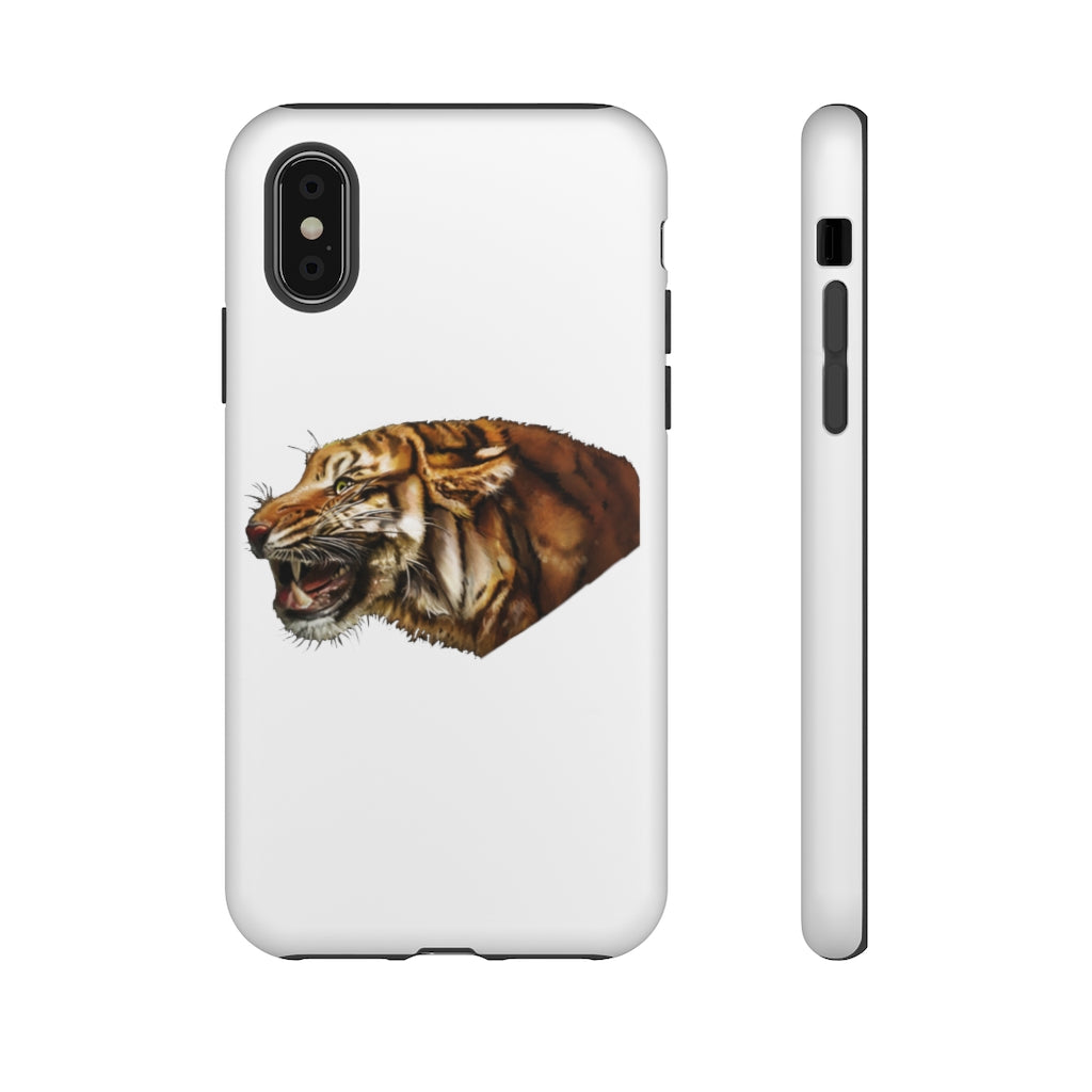 Tiger Tough Cases showcasing a dual-layer design with vibrant photographic prints, providing stylish protection for smartphones.