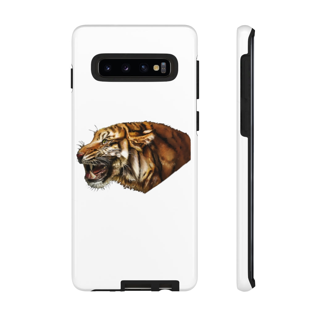 Tiger Tough Cases showcasing a dual-layer design with vibrant photographic prints, providing stylish protection for smartphones.