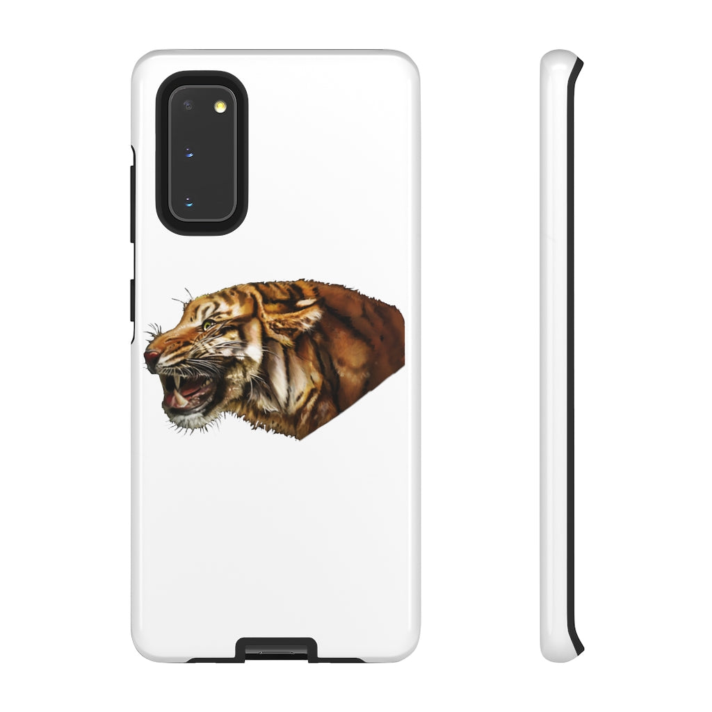 Tiger Tough Cases showcasing a dual-layer design with vibrant photographic prints, providing stylish protection for smartphones.