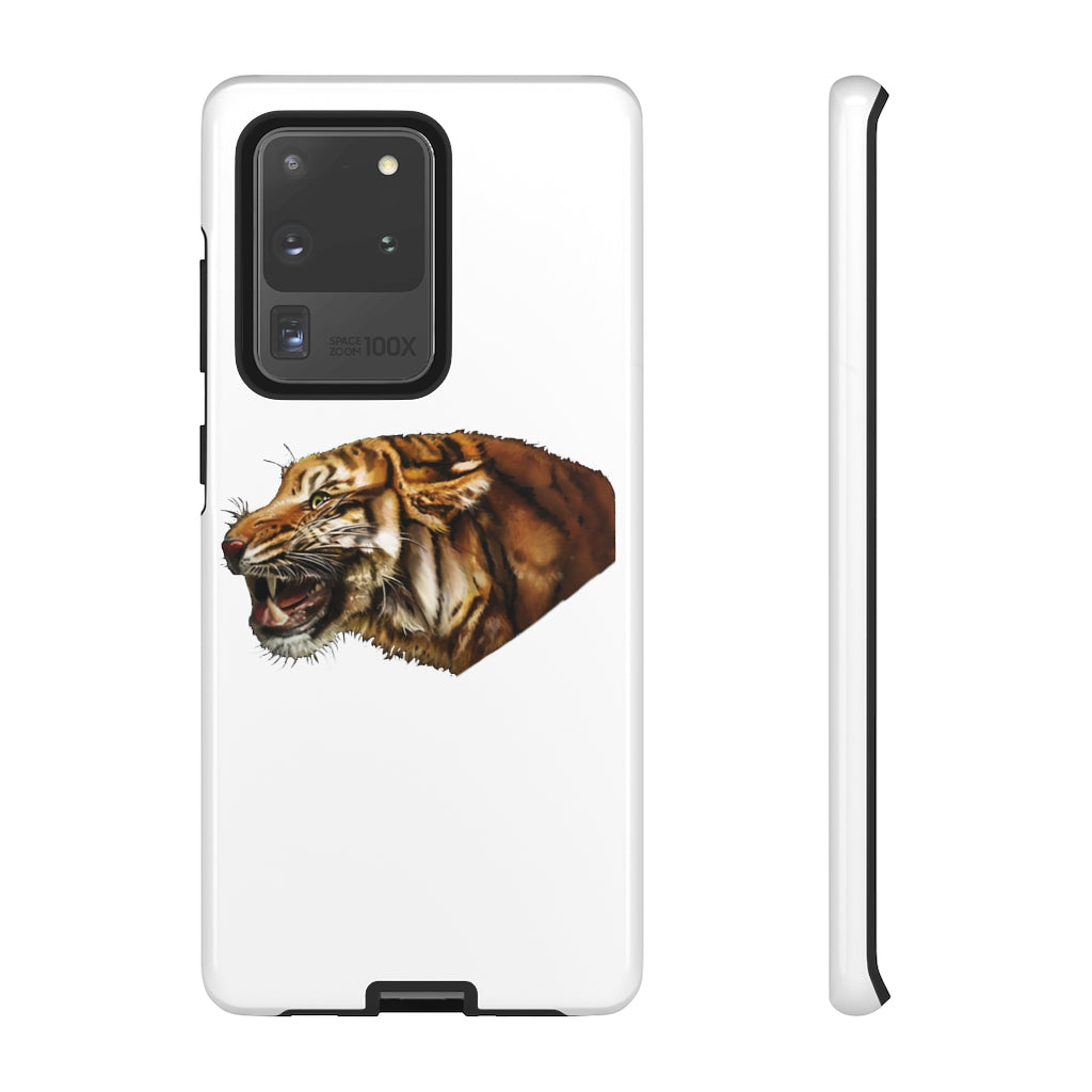 Tiger Tough Cases showcasing a dual-layer design with vibrant photographic prints, providing stylish protection for smartphones.