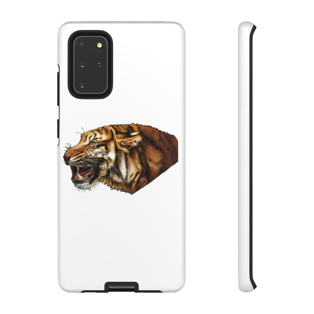 Tiger Tough Cases showcasing a dual-layer design with vibrant photographic prints, providing stylish protection for smartphones.