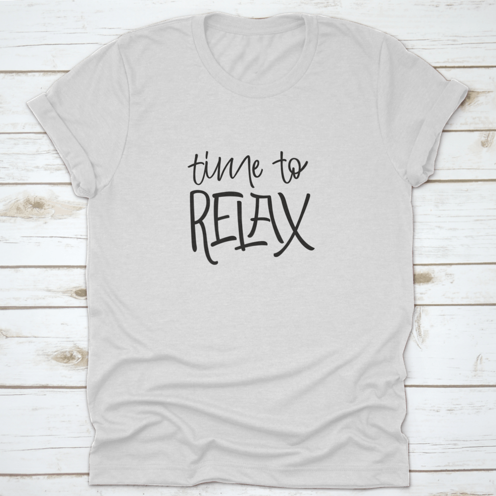 A beautifully designed 'Time To Relax' Lettering Card featuring a hand-drawn ink illustration, perfect for relaxation enthusiasts.