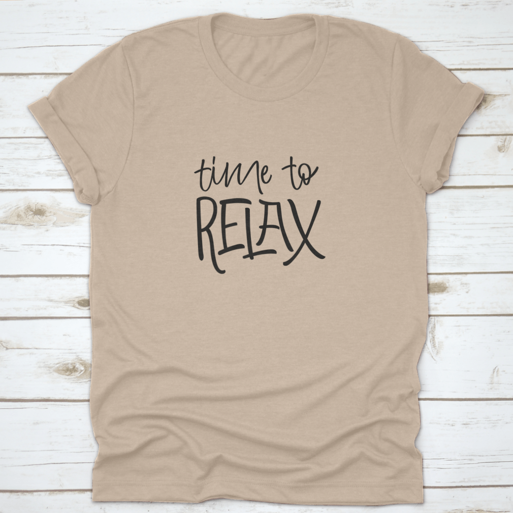 A beautifully designed 'Time To Relax' Lettering Card featuring a hand-drawn ink illustration, perfect for relaxation enthusiasts.