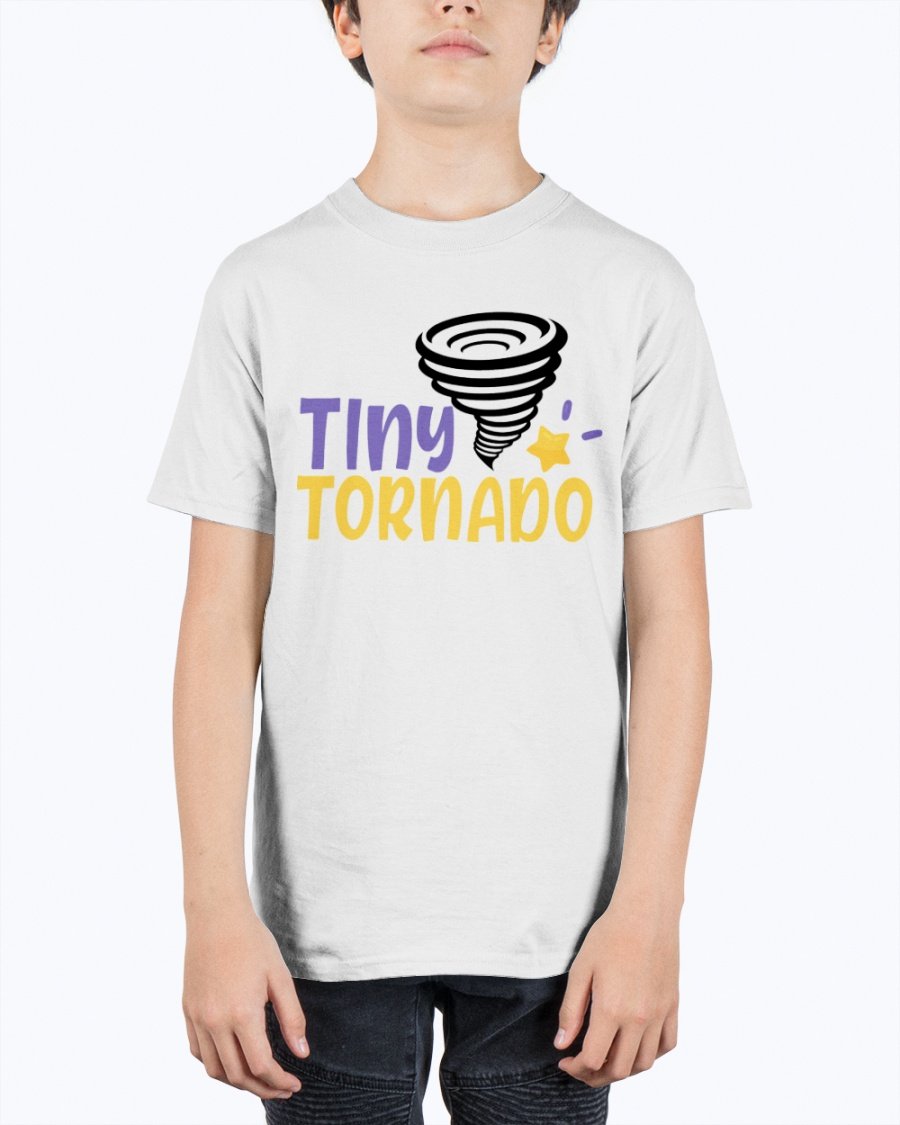 Tiny tornado America Youth Tee Unisex in vibrant colors, showcasing a classic fit and soft cotton fabric.