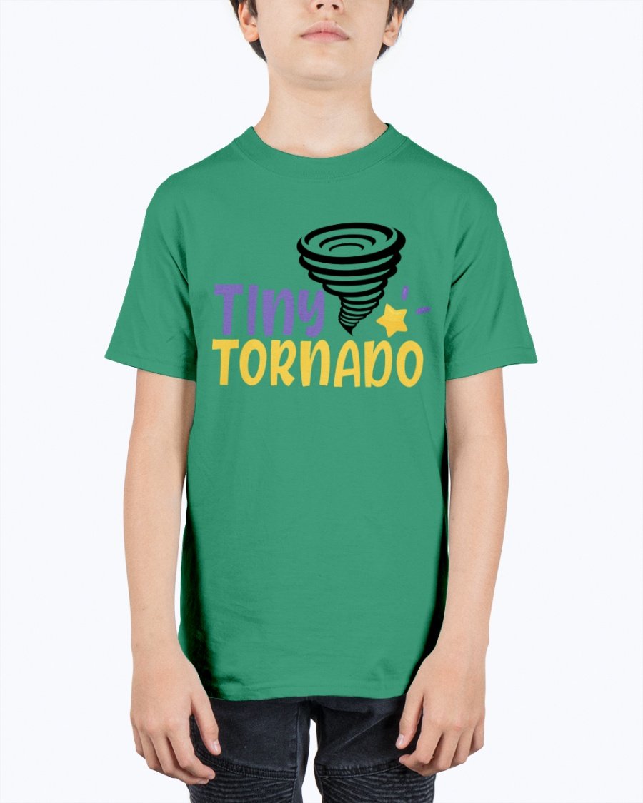 Tiny tornado America Youth Tee Unisex in vibrant colors, showcasing a classic fit and soft cotton fabric.