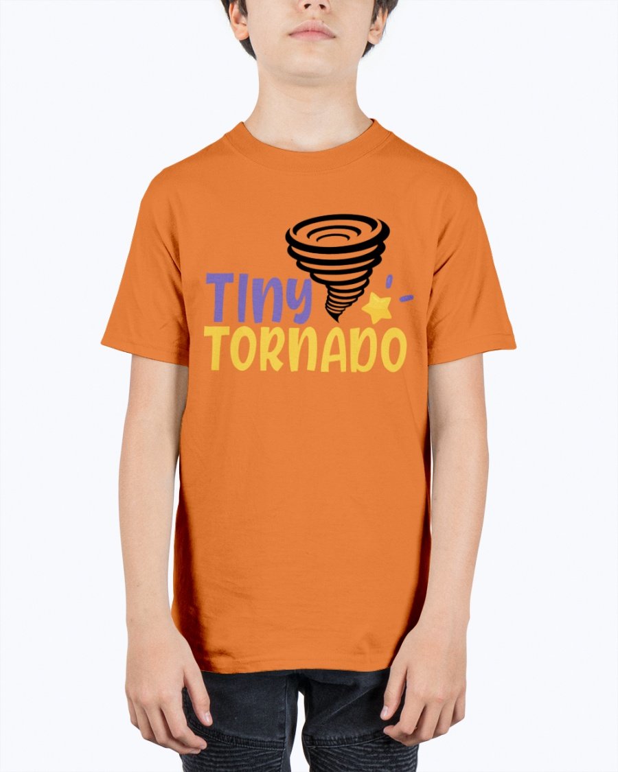 Tiny tornado America Youth Tee Unisex in vibrant colors, showcasing a classic fit and soft cotton fabric.