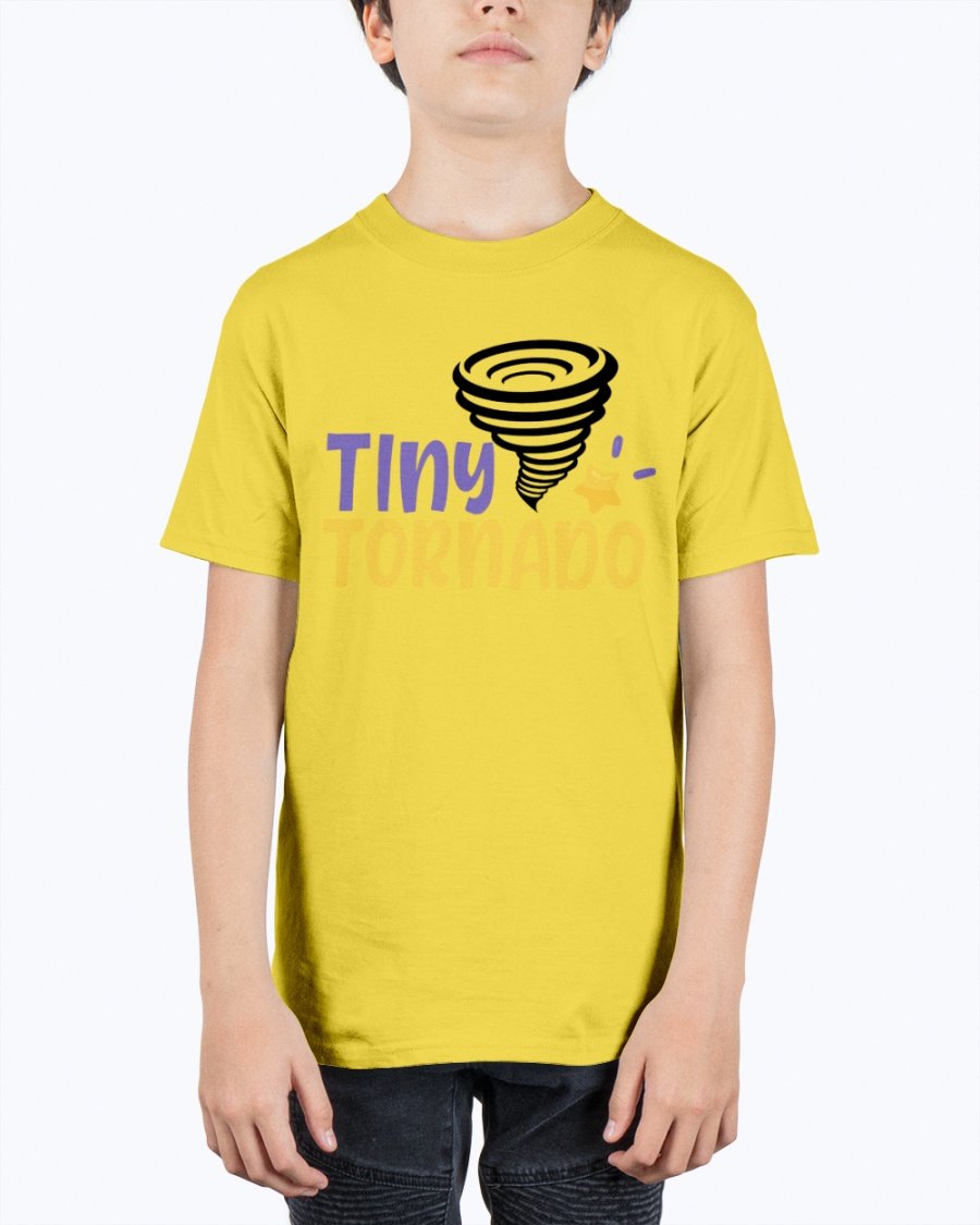 Tiny tornado America Youth Tee Unisex in vibrant colors, showcasing a classic fit and soft cotton fabric.