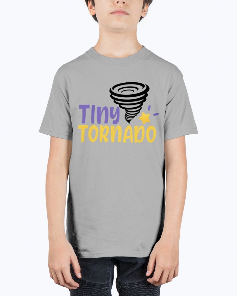 Tiny tornado America Youth Tee Unisex in vibrant colors, showcasing a classic fit and soft cotton fabric.