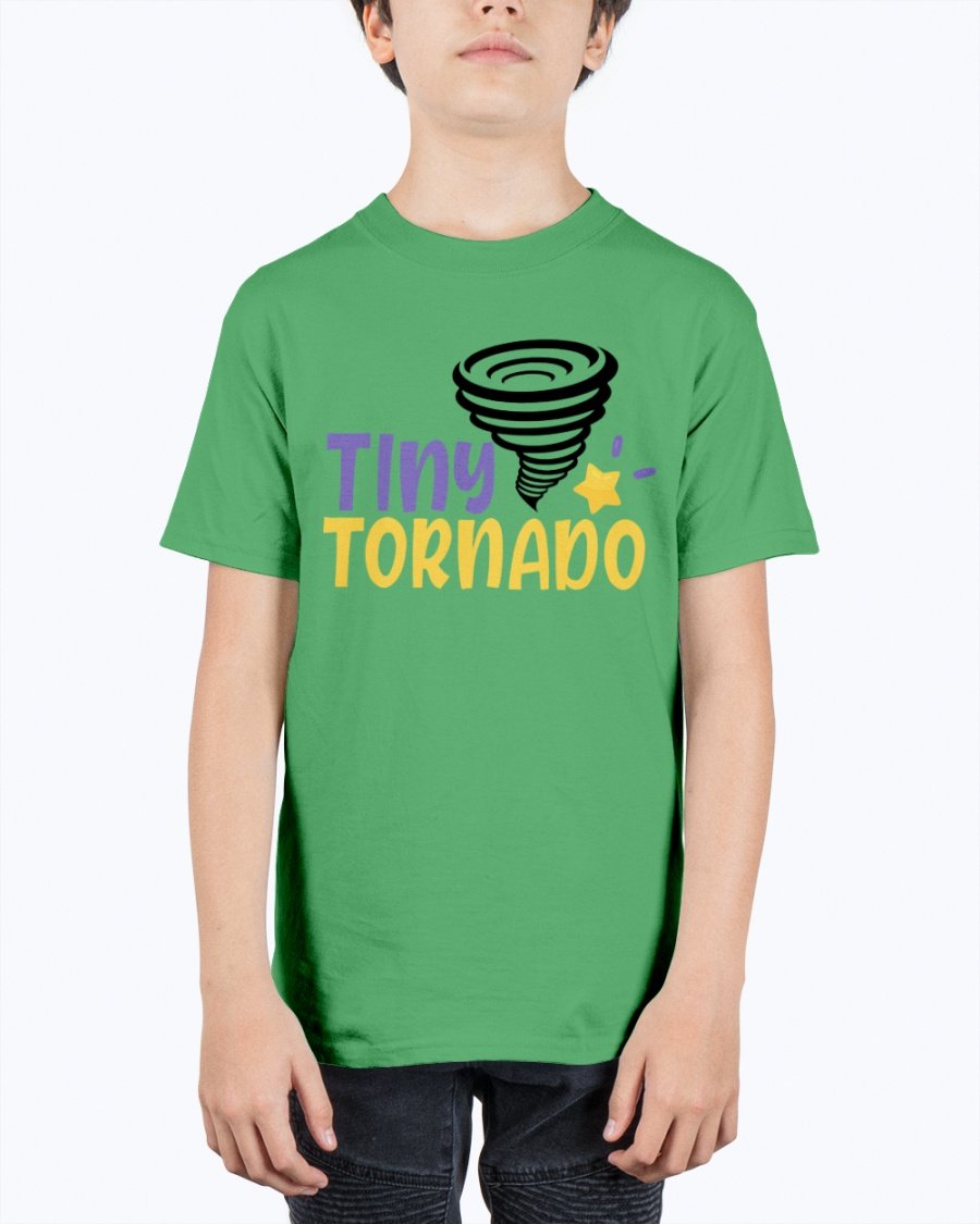 Tiny tornado America Youth Tee Unisex in vibrant colors, showcasing a classic fit and soft cotton fabric.