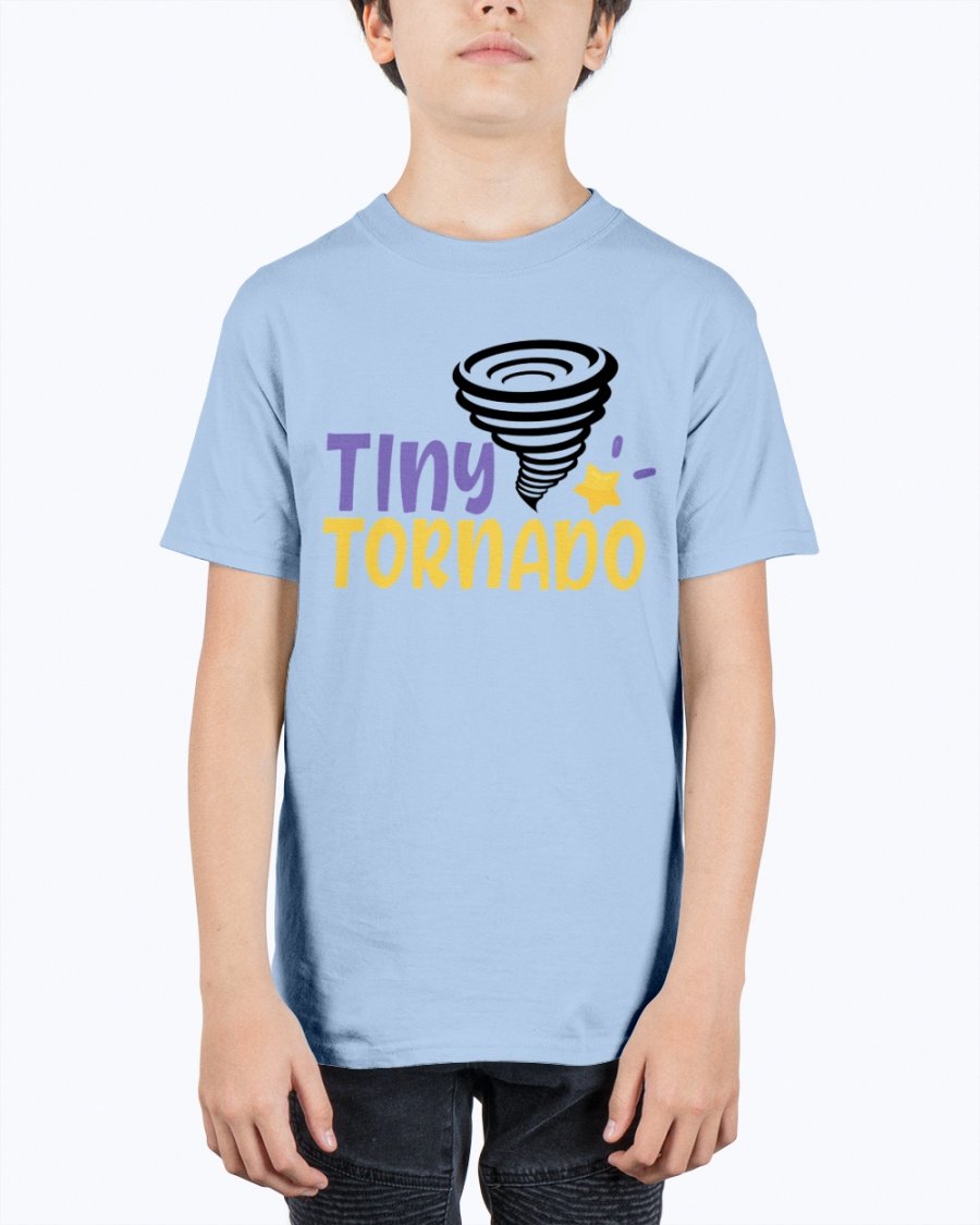 Tiny tornado America Youth Tee Unisex in vibrant colors, showcasing a classic fit and soft cotton fabric.