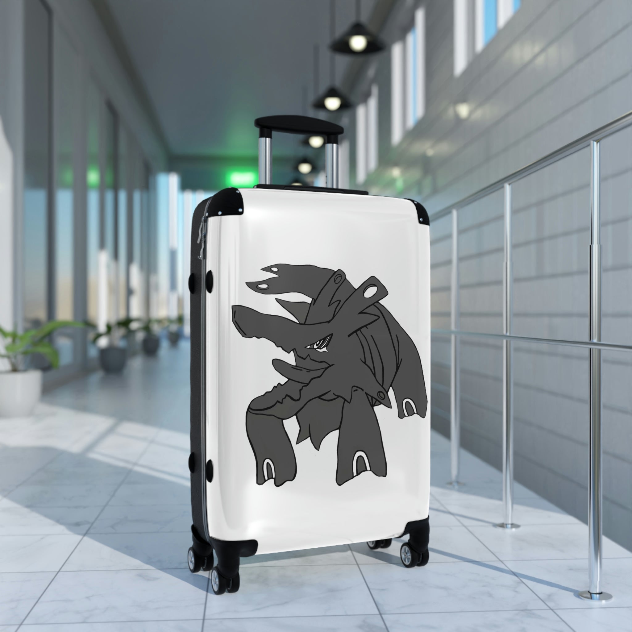 Titanica Cabin Suitcase featuring a personalized design, durable polycarbonate front, and adjustable handle, perfect for stylish travel.