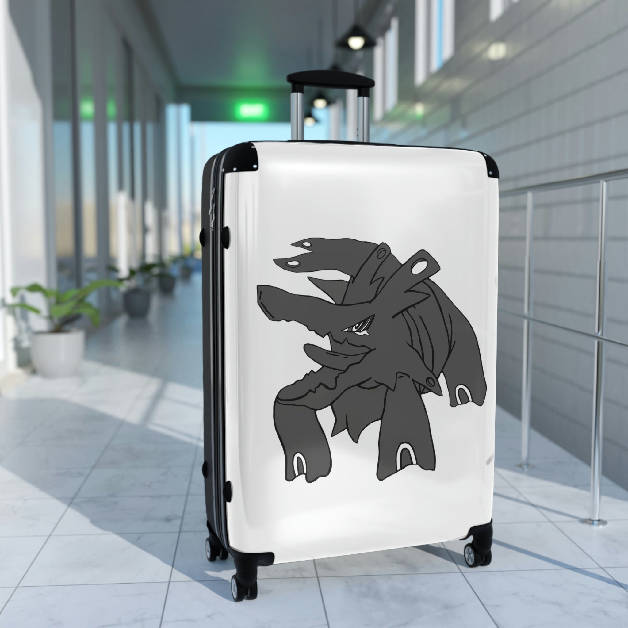 Titanica Cabin Suitcase featuring a personalized design, durable polycarbonate front, and adjustable handle, perfect for stylish travel.