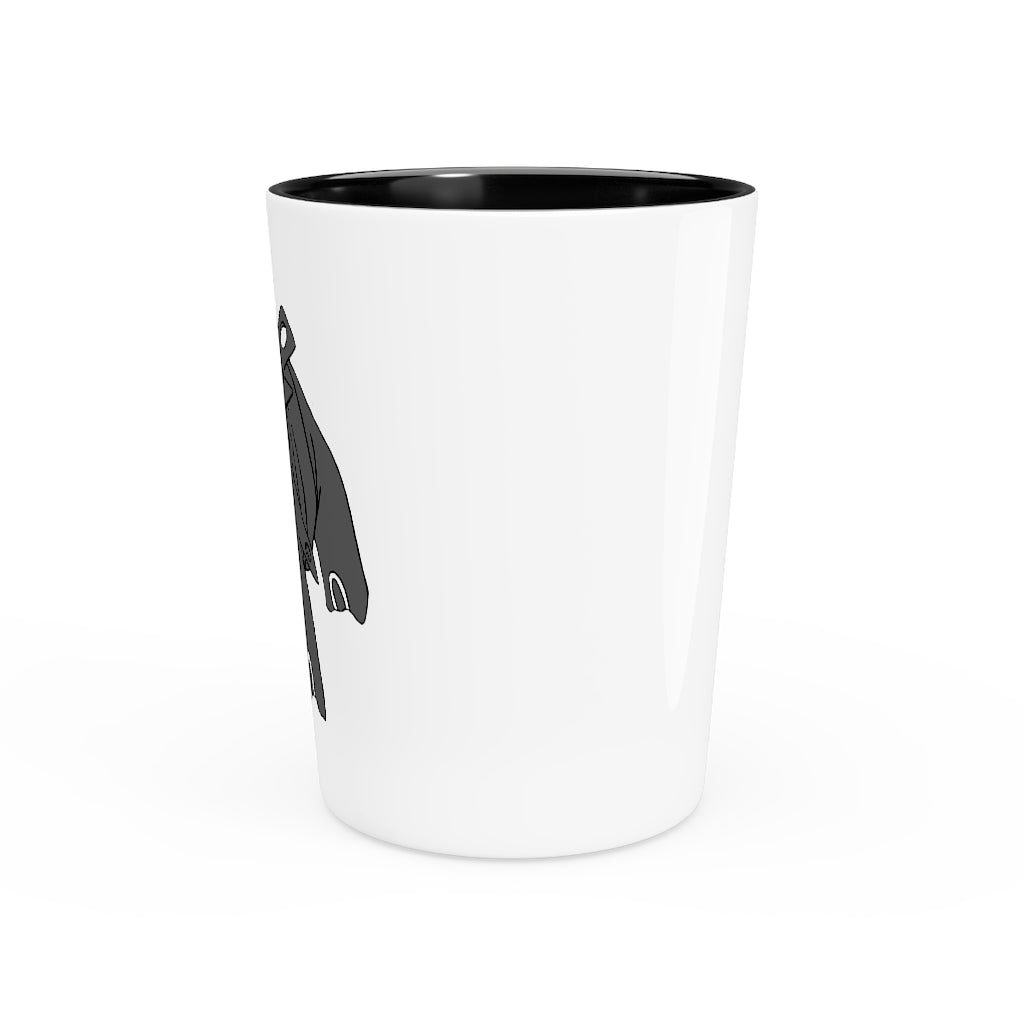 Titanica Shot Glass with customizable design, available in white or black interior, made of durable ceramic.