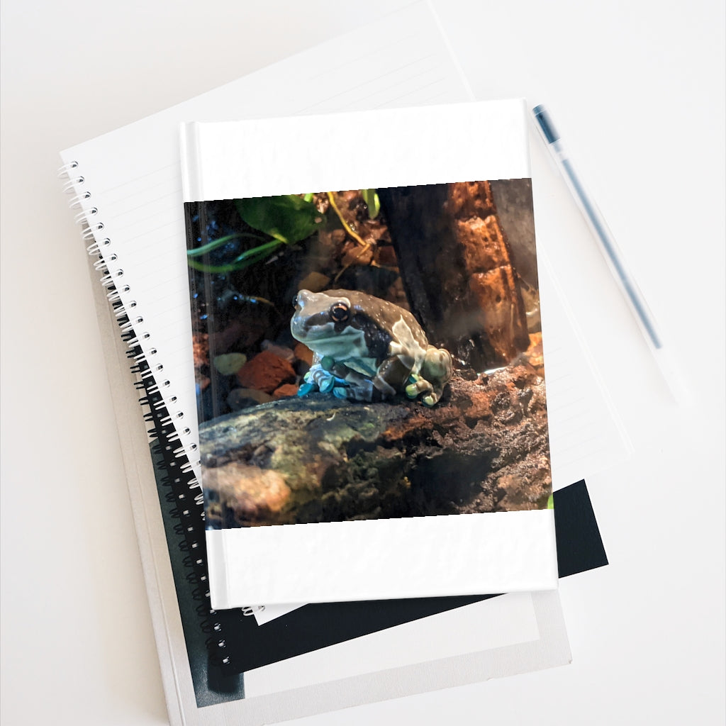 Toad Journal - Blank with hardcover and colorful wraparound print, showcasing its blank pages for creativity.