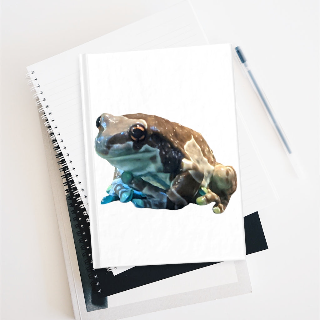 Toad Journal - Blank with hardcover and colorful wraparound print, showcasing its blank pages for creativity.