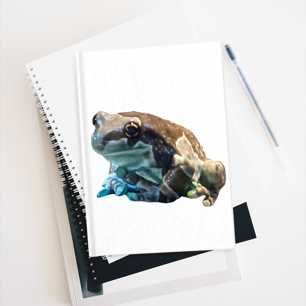 Toad Journal - Ruled Line with a colorful wraparound print and a sturdy hardcover, showcasing its 128 lined pages.