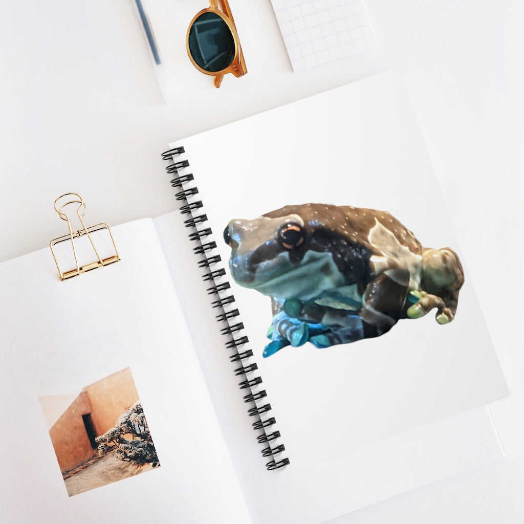 Toad Spiral Notebook featuring a colorful printed cover and ruled line pages, perfect for notes and lists.