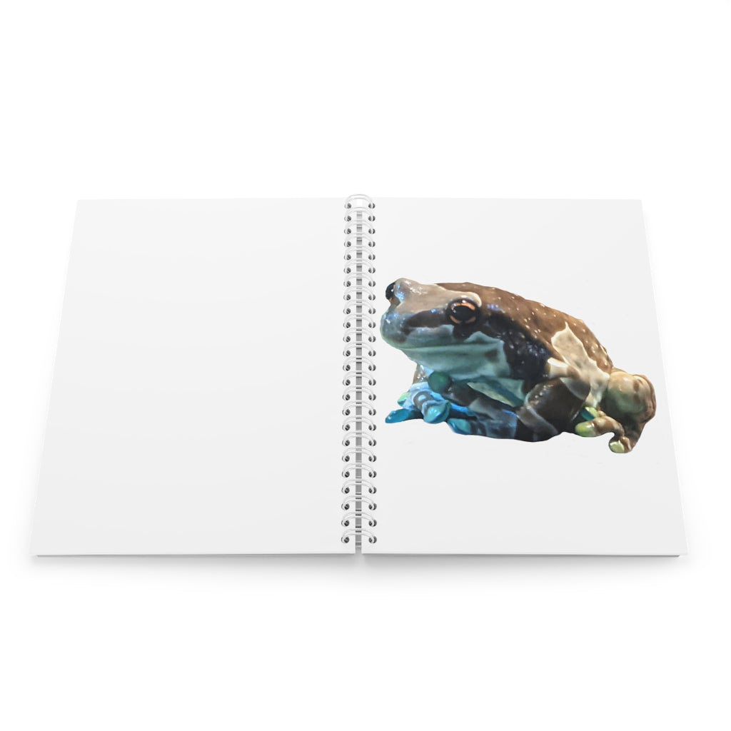 Toad Spiral Notebook with customizable covers and wide-ruled pages, featuring a semi-gloss laminated finish.