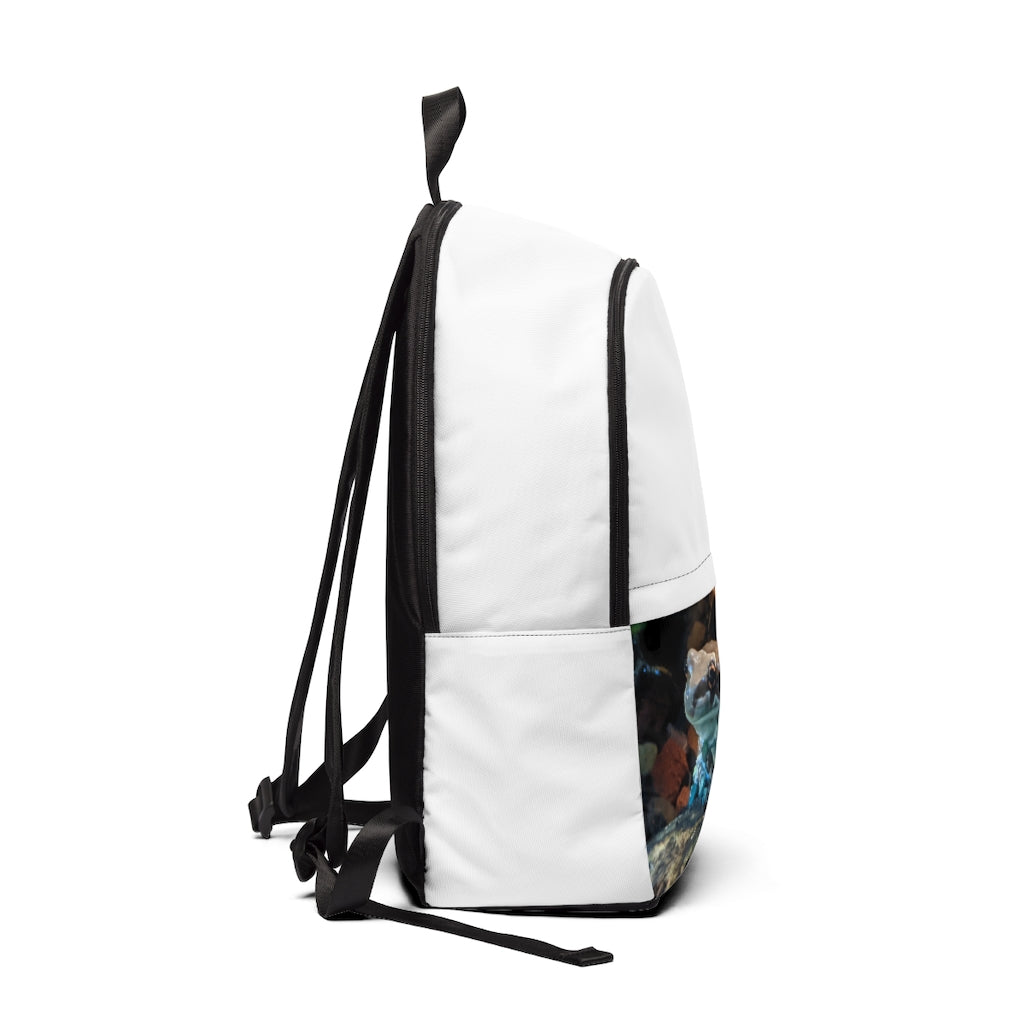 Toad Unisex Fabric Backpack in soft nylon, showcasing adjustable straps and padded back panel, ideal for school and travel.