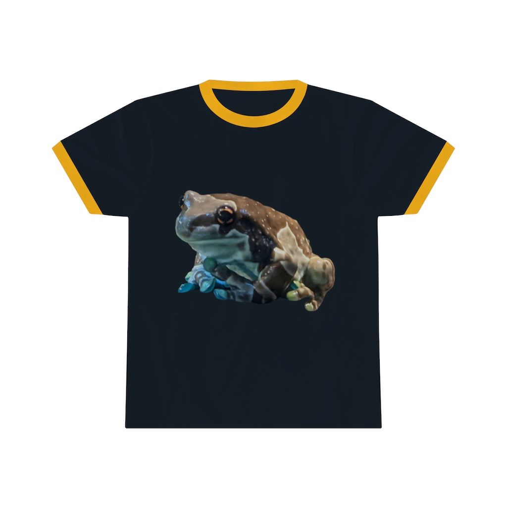 Toad Unisex Ringer Tee showcasing its stylish design and vibrant colors, perfect for summer wear.