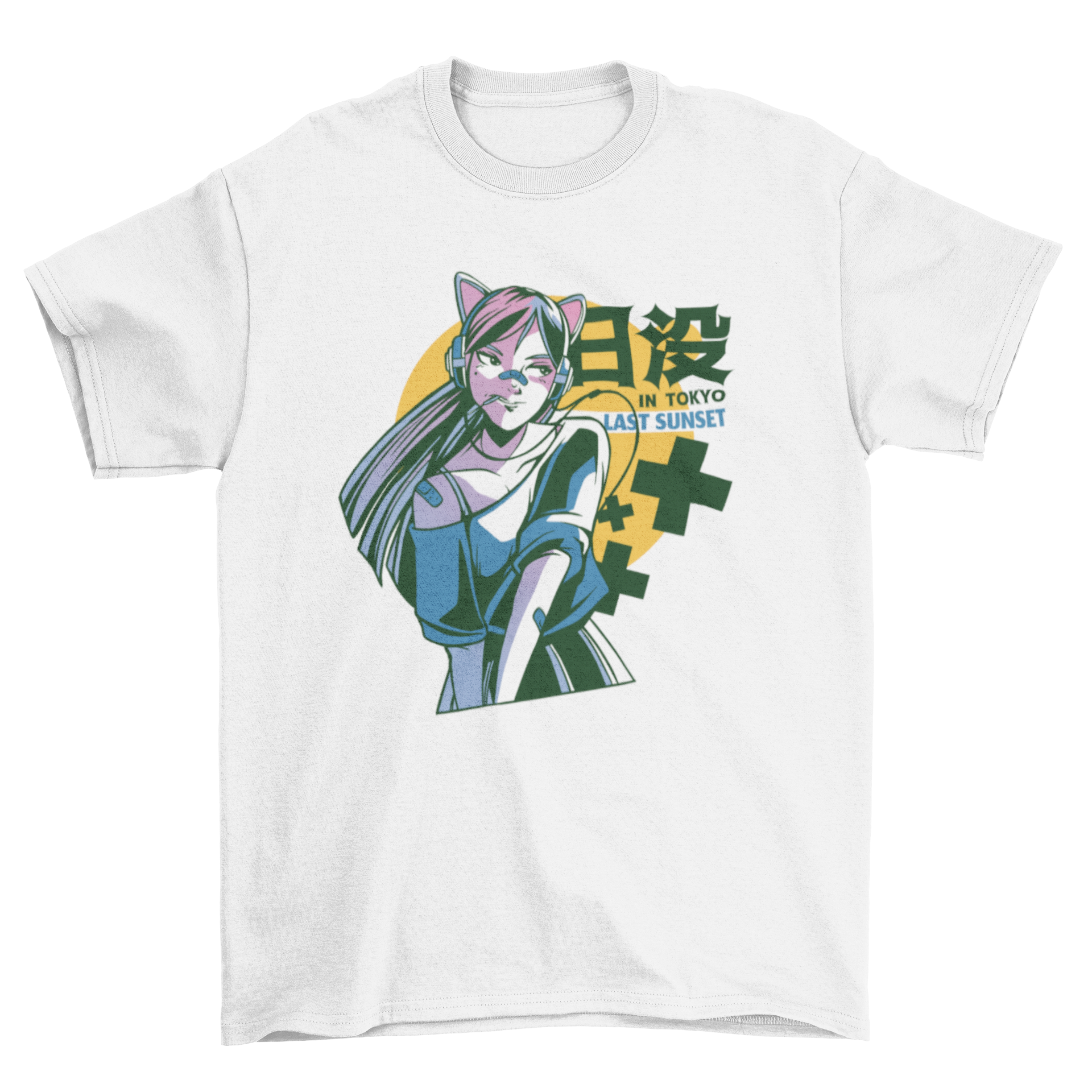 Tokyo anime girl t-shirt featuring a cute illustration of an anime girl, perfect for fans of Japanese pop culture.