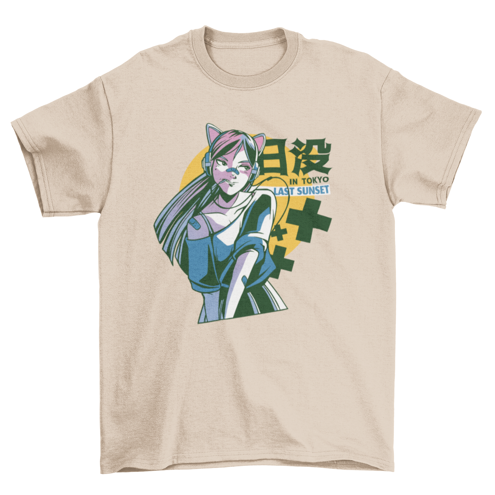 Tokyo anime girl t-shirt featuring a cute illustration of an anime girl, perfect for fans of Japanese pop culture.