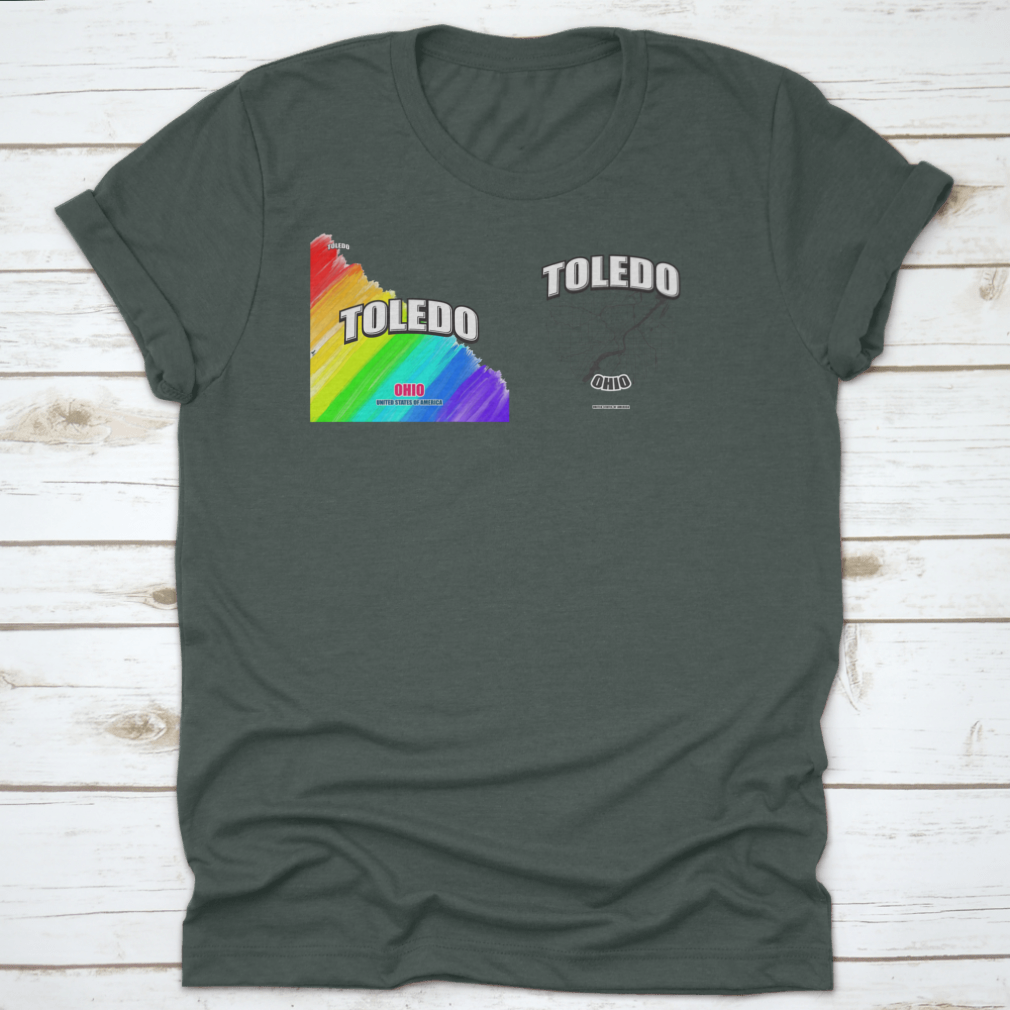 Toledo city vector design t-shirt on a white background, showcasing a modern and stylish look.